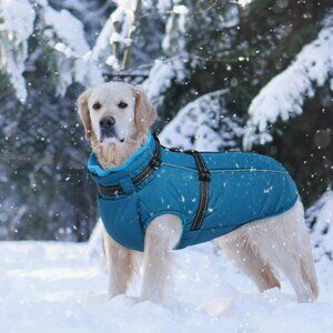 Waterproof Dog Jacket with Harness Built in Warm Dog Winter Coat
